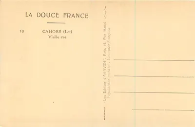 Cahors (Lot) — Stara ulica — Éditions d'Art YVON — Rewers