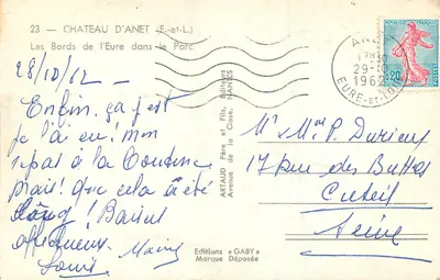 Castelo d'Anet (Eure-et-Loir) — As Margens do Rio Eure no Parque — Edições Gaby — Verso