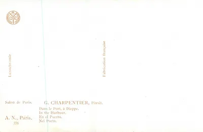 Port w Dieppe — widok portu z łodziami — G. Charpentier, n° 358 — Rewers