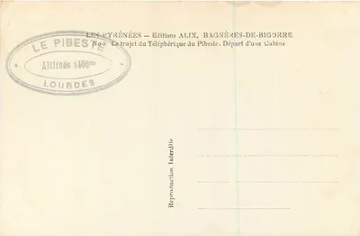 Teleferica del Pibeste — I Pirenei — Edizioni ALIX, Bagnères-de-Bigorre — Verso