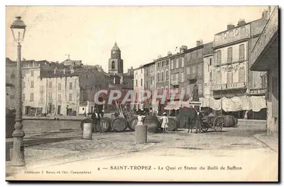 Saint-Tropez - Le Quai et Statue du Bailli de Suffren — Éditions J. Brun et Cie, Carpentras, n°4