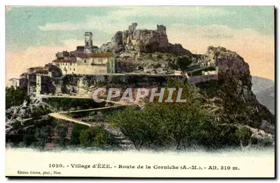 Village d'Èze — Route de la Corniche — Édition Gilelta, phot., Nice, n° 1020