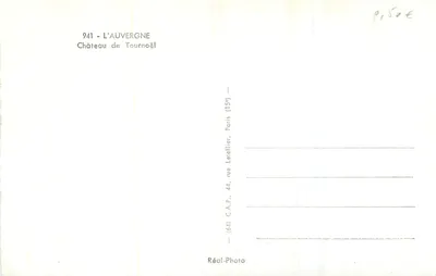 Château de Tournœil — Auvergne — Réal-Photo — Verso
