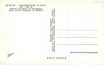 A Cegonha — Châtelguyon (P.-de-D.) — Éditions de l'Hôtel-de-Ville — Verso