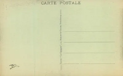 Obernai — Gniazdo Cigogna — Karty 'La Cigogne', Strasbourg — Rewers