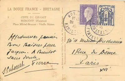 Hôtel des Vong - Côte de Granit - Roscoff (Finistère) — Edities van Kunst Yvon — Achterkant