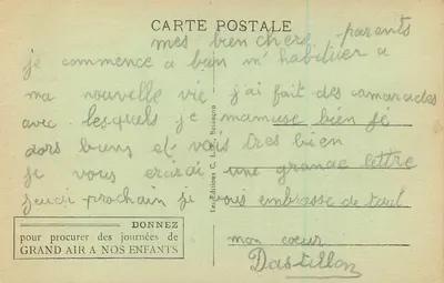 Préventorium de Rougemont — Doubs — Fundação Marquês de Moustier-Arthur — Veil-Picard — Verso
