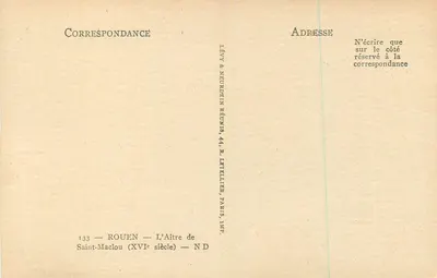 Saint-Maclou — Aître de Saint-Maclou (XVI wiek) — Lévy & Nourdein Réunis, Paryż, wyd. — Rewers