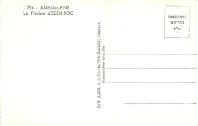 Juan-les-Pins — Pływańce Eden-Roc — Wydawca AJAX, Monako — Rewers