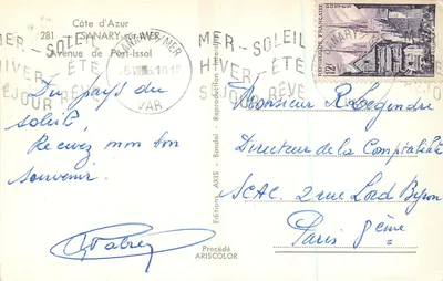Avenida de Port-Issol — Sanary-sur-Mer — Edições AKIS — Verso