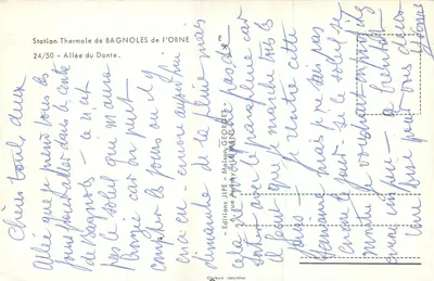 Allée du Dante — Estação Termal de Bagnoles-de-l'Orne — Éditions JIPE GEORGET — Verso