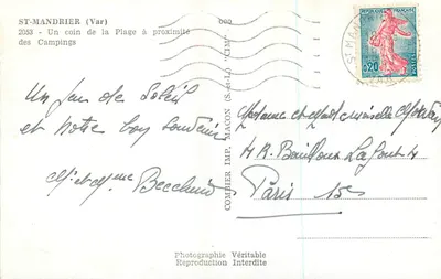 St-Mandrier (Var) — Um canto da praia perto dos campings — Combier (S.-et-L.) — Verso