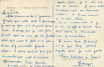 Épinal — Przez Most z Muzeum — Wydawnictwo La Cigogne, Strasbourg — Rewers