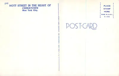 Mott Street — Chinatown, Nowy Jork — Acacia Card Company — Rewers