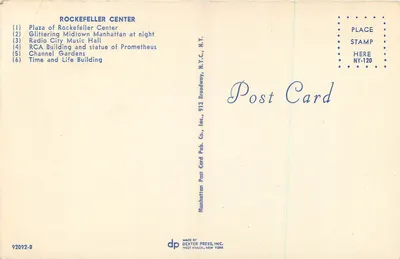 Rockefeller Center — Nova York — editor Dexter Press, Inc. — Verso