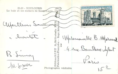 A baía e os rochedos de Santa-Lucia — Boulouris — Edições S.F.P.T. — Verso