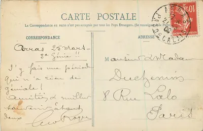 Arras - Das Rathaus und der Kleine Platz - B. D., Roubaix — Rückseite