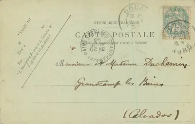 Douai — Widok z jednej strony Hôtel-de-Ville — Lib. Lauverjat — Rewers
