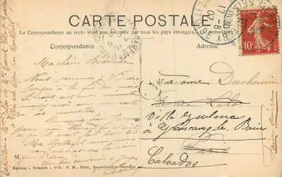 La Torre de Montlhéry — antiguo donjon del castillo fuerte, refugio inexpugnable bajo la feudalidad — Edición Trianon, n°216 — Reverso