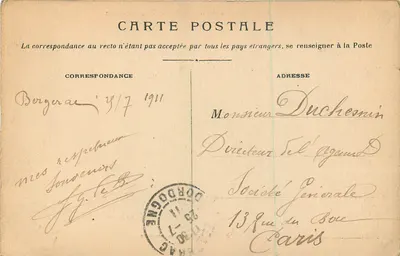 Zamek BRIDOIRE — Façada Zachodnia — L. Vincent, fot. Bergerac — Rewers