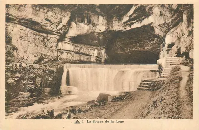 A Fonte da Loue — vista da cascata — C. DES ARTS PHOTOMÉCANIQUES - PARIS-STRASBOURG