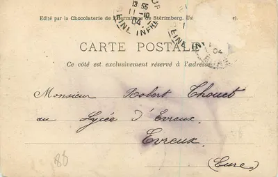 Épinal — Plac Vosz — Wydane przez Chocolaterie l'Hermitage de Stérimberg, Usi — Rewers