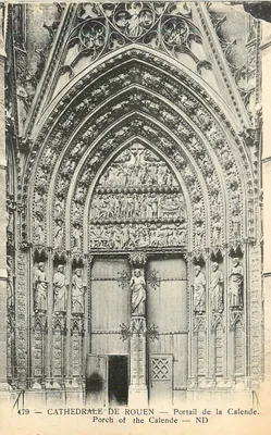 Catedral de Rouen — Portal da Calende — editor Letellier, n° 479