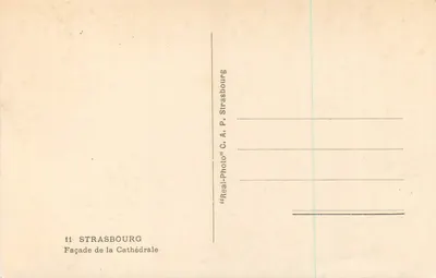 Strasbourg — Façada katedry — C. A. P. Strasbourg — Rewers