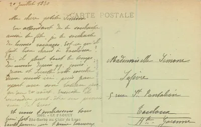 Igreja de Santa Bárbara sob a Luz da Lua — Le Faquet, Rennes — Laurent-Nei, n°2965 — Verso