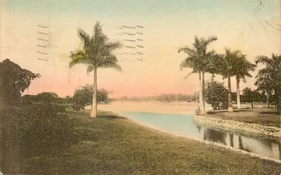 Canal de Winter Park — Visão tranquila — Pub. by Sunny Scenes, Inc.