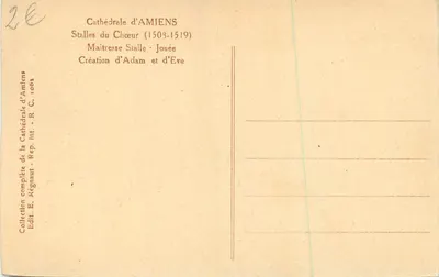 Katedra w Amiens — Stale Chorowe — Stworzenie Adama i Ewy — Wydawca R. C. 1061 — Rewers