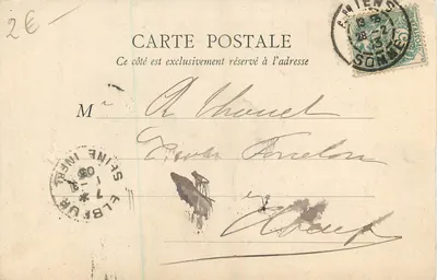 Amiens — Katedra. Anioł Placzący — Prace Blasseta — L. Caron, fot. i wyd., Amiens, nr 64 — Rewers