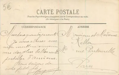 Amiens — Catedral Nossa Senhora — editor Amiens, n° 162 — Verso