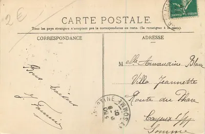 Amiens — Katedra Świętego Germain, widok z wieży dzwonowej — Wyd. D. Danglade, fot. kult., Amiens, nr 23 — Rewers