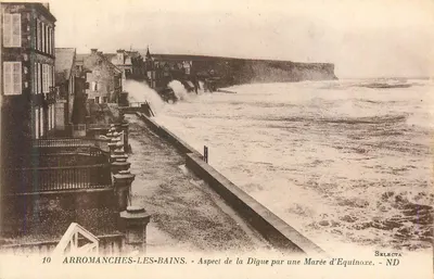 Arromanches-les-Bains — Aspecto da Digue durante uma Maré de Equinócio — Selecta