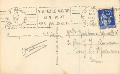 Le Havre - Piękny widok na estuarium z Ste-Adresse de la Hève — seria R. 18 — Rewers