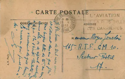 A aviação — A aviação mais bela — editor A.N. Paris, n° 17 — Verso