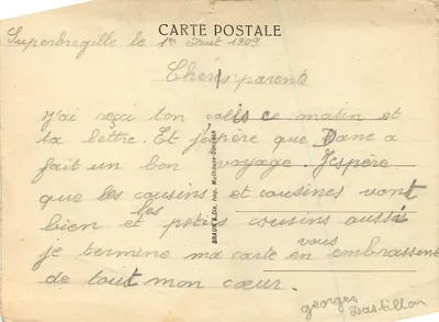 Superbregille (Garçons) — Entrada do Estabelecimento — Cliché Poncot — Verso