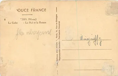 La Nef i Rosace — Wydawca: Douce France, n°8 — Rewers