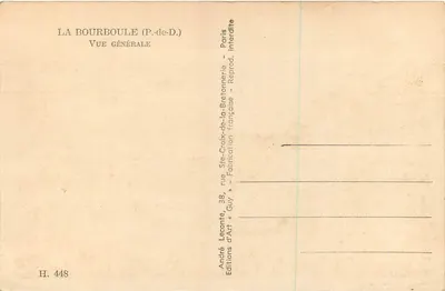La Bourboule (P.-de-D.) — Ogólny widok — André Leconte, Éditions d'Art — Rewers