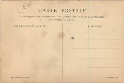 Tunísia. Kairouan — Rue Saussier — Agenda P.L.M. 1923 — Verso