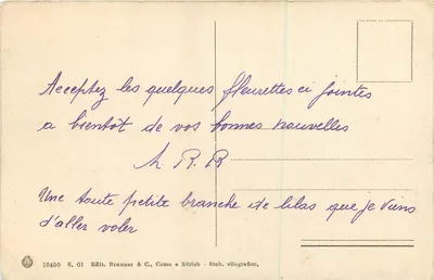 Ondas sobre rochedos — Editor Brunner & C., Como — n° 10450 — Verso