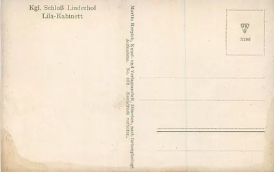 Lilasowa sala zamku Linderhof — złote dekoracje i portrety — Martin Herplich, n° 432 — Rewers