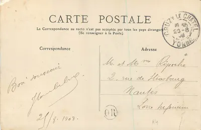 Castello di Tanlay — Lato del Parterre — Ed. Bertrand — Verso