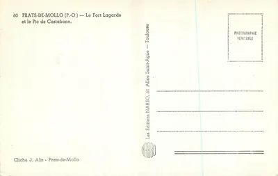 Prats-de-Mollo (P.-O) — O Forte Lagarde e o Pic de Costabone — Edições NARBO — Verso