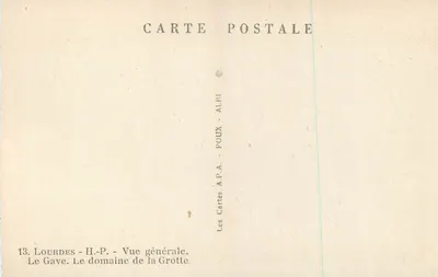 Lourdes — Gave. Ogólny widok terenu Grotty — Les Cartes Postales - ALBI — Rewers