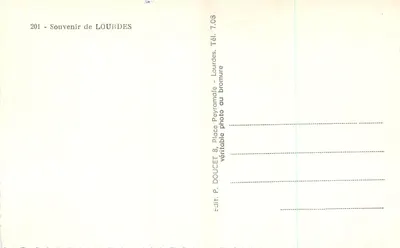 Lourdes — widok panoramiczny — P. DOUCET, Place Peyramale, Lourdes — Rewers