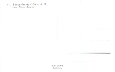 Eiger - Mönch - Jungfrau — widok z Beatenberg — Foto GYGER — Rewers
