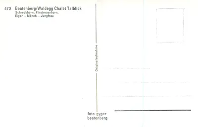 Chalet Talblick w Beatenberg/Waldegg — Schreckhorn, Finsteraarhorn, Eiger — Mönch — Jungfrau — foto gyger beatenber — Rewers