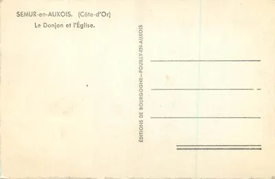 Semur-en-Auxois — O Donjon e a Igreja — Edições da Borgonha de Pouilly-en-Auxois — Verso